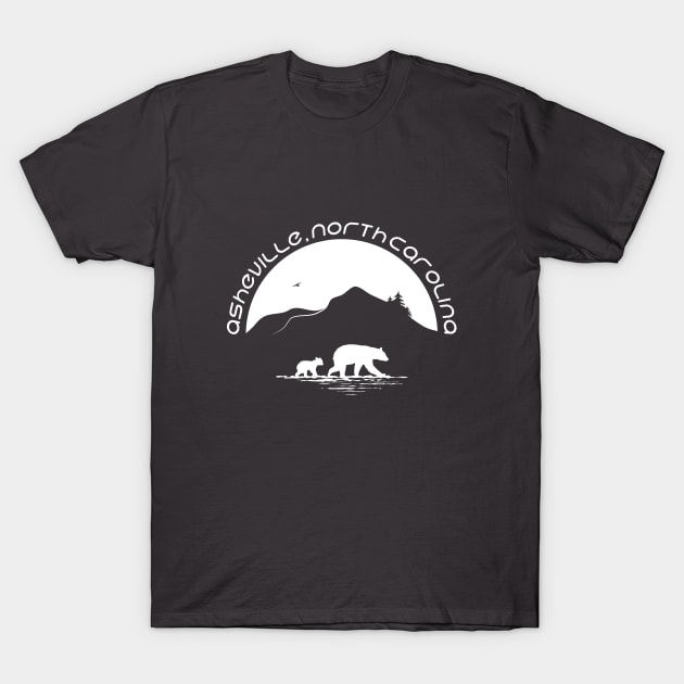 Momma Black Bear & Cubs - Asheville, NC - WO Grey 11 T-Shirt by AVL Merch